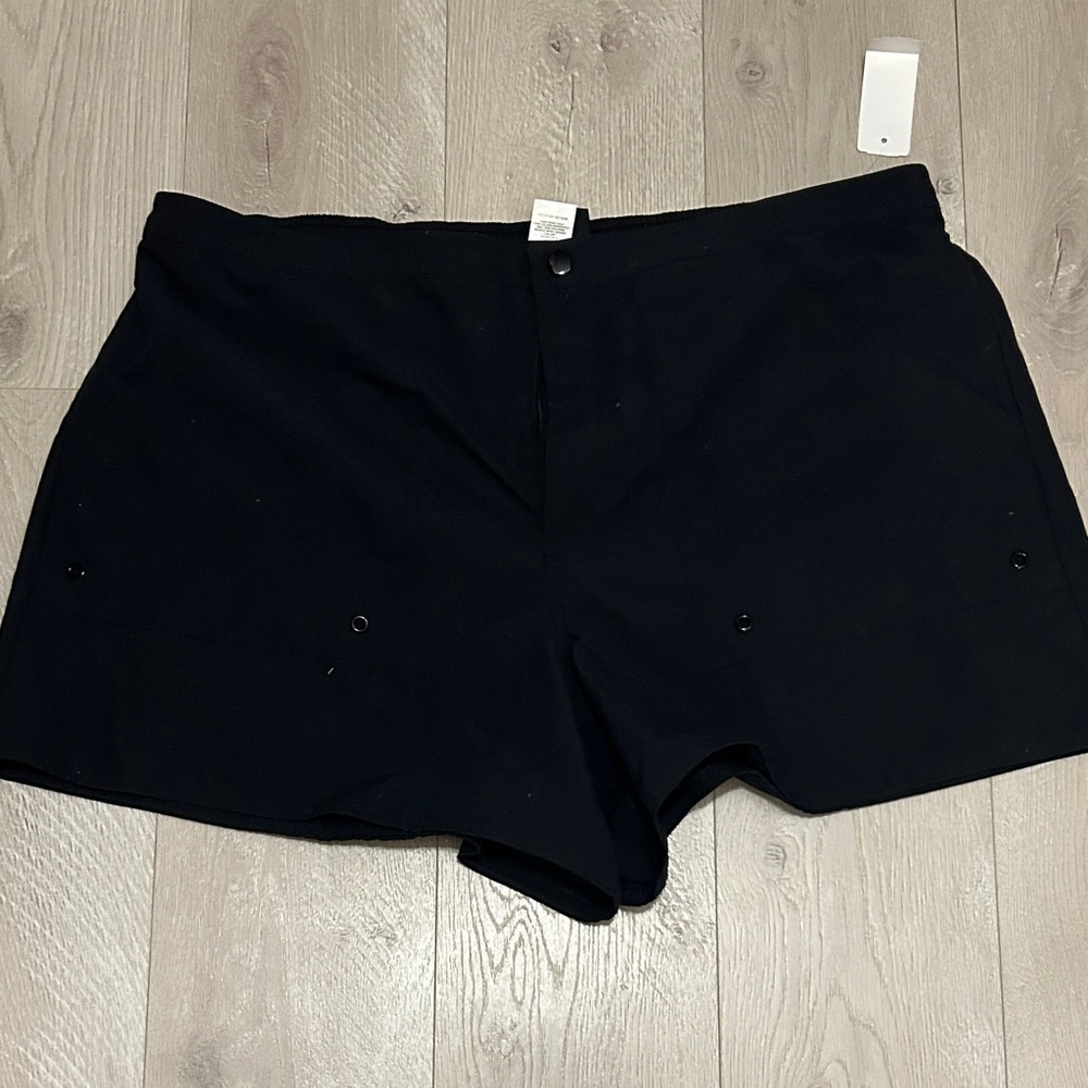Maxine of Hollywood Black High Waist Swim Shorts